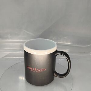 James Avery Black Ceramic Mug with White Interior